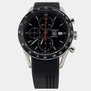 Pre Owned TAG Heuer Carrera Calibre 16 CV2014 Automatic Black Dial Stainless Steel Men's Wristwatch 41 mm