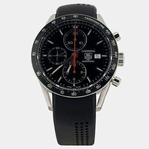 Pre Owned TAG Heuer Carrera Calibre 16 CV2014 Automatic Black Dial Stainless Steel Men's Wristwatch 41 mm