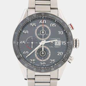 Pre Owned Tag Heuer Carrera Chronograph CV2A1U.BA0738 Automatic Grey Stainless Steel Men's Wristwatch 43mm