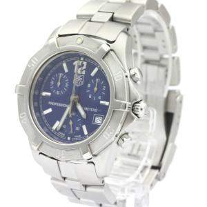 Tag Heuer Blue Stainless Steel 2000 Exclusive Chronograph CN1112 Quartz Men's Wristwatch 38 MM