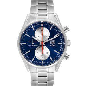 Tag Heuer Blue Stainless Steel Carrera Fuji Speedway Limited Production CAR211B Men's Wristwatch 41 MM