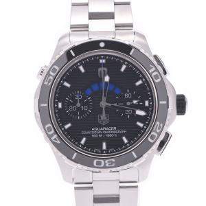 Tag Heuer Black Stainless Steel Aqua Racer Chrono CAK211A Men's Wristwatch 44 MM