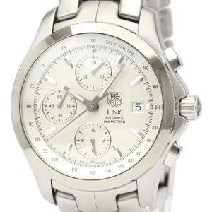 Tag Heuer Silver Stainless Steel Link Chronograph Automatic CJF2111 Men's Wristwatch 42 MM