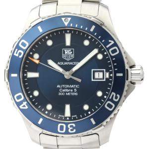 Pre Owned Tag Heuer Blue Stainless Steel Aquaracer WAN2111 Automatic Men's Wristwatch 42 MM