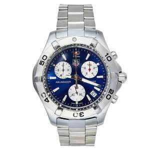 Tag Heuer Blue Stainless Steel Aquaracer CAF1112 Men's Wristwatch 41 mm