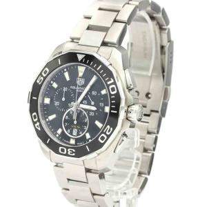 Pre Owned Tag Heuer Black Stainless Steel Aquaracer Quartz CAY111A Men's Wristwatch 43 MM