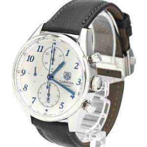 Tag Heuer White Stainless Steel Carrera Heritage Calibre 16 Automatic CAS2111 Men's Wristwatch 41 MM