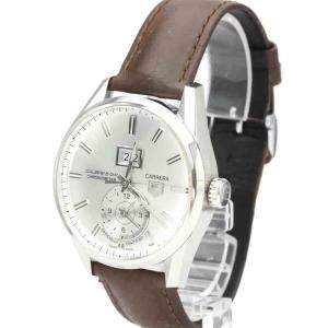 Tag Heuer Silver Stainless Steel Carrera Calibre 8 GMT Automatic WAR5011 Men's Wristwatch 41 MM