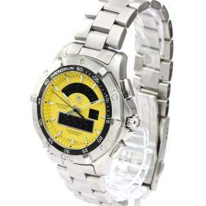 Tag Heuer Yellow Stainless Steel Aquaracer Chronotimer CAF1011 Men's Wristwatch 43 MM