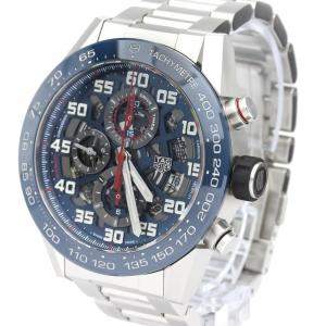 Tag Heuer Blue Stainless Steel Carrera Calibre Heuer 01 CAR2A1K Men's Wristwatch 45 MM