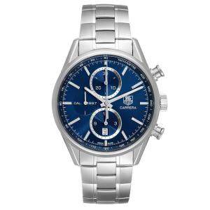 Tag Heuer Blue Stainless Steel Carrera 1887 Chronograph CAR2115 Men's Wristwatch 41 MM