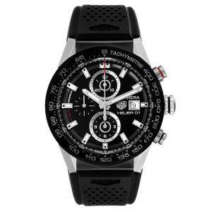 Tag Heuer Black Stainless Steel Carrera Chronograph CAR201Z Automatic Men's Wristwatch 43 MM