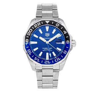Tag Heuer Blue Stainless Steel Aquaracer GMT WAY201T.BA0927 Men's Wristwatch 43MM