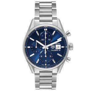 Tag Heuer Blue Stainless Steel Carrera Calibre CBK2112 Men's Wristwatch 41MM