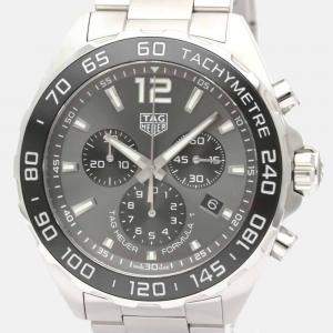 Tag Heuer Grey Stainless Steel Formula 1 CAZ1011 Quartz Chronograph Men's Wristwatch 43 mm