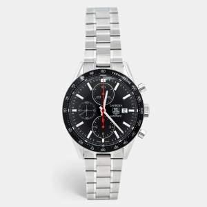 TAG Heuer Black Stainless Steel Carrera CV2014-2 Men's Wristwatch 41 mm