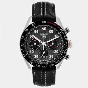 Tag Heuer Black Stainless Steel Carrera Porsche LE CBN2A1F Men's Wristwatch 44 mm