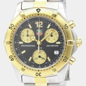 Tag Heuer Black Gold Plated Stainless Steel 2000 Classic Men's Wristwatch 39 mm