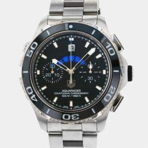 Tag Heuer Black Stainless Steel Aquaracer CAK211A.BA0833 Automatic Men's Wristwatch 43 mm