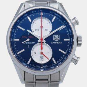 Tag Heuer Blue Stainless Steel Carrera CAR211B.BA0724 Automatic Men's Wristwatch 41 mm