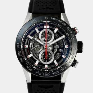 Tag Heuer Black Titanium And Stainless Steel Carrera CAR2A1Z.FT604 Automatic Men's Wristwatch 45 mm