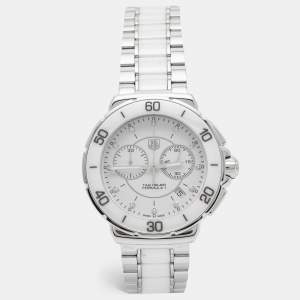 TAG Heuer White Ceramic Diamond Stainless Steel Formula 1 CAH1211.BA0863 Women's Wristwatch 41 mm