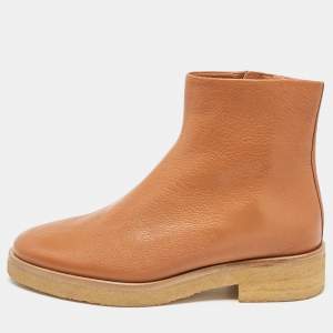 The Row Brown Leather Boris Ankle Length Boots Size 41