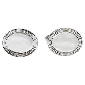 Tiffany & Co. Sterling Silver Engine Turned Oval Cufflinks