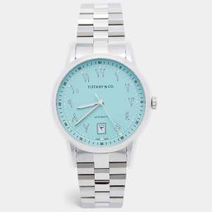 مملوكة مسبقًا Tiffany & Co. CT60® Limited Edition Of 250 Pieces Reference 74863329 Blue Stainless Steel Men's Wristwatch 40 mm