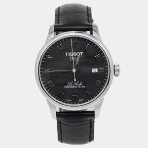 Tissot Black Stainless Steel Leather Le Locle T006.407.16.053.00 Men's Wristwatch 39 mm