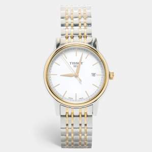 Pre Owned Tissot White Two Tone Stainless Steel Carson T0854102201100 Men's Wristwatch 40 mm