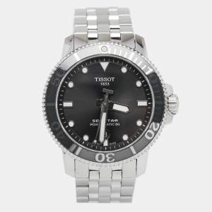 Tissot Black Stainless Steel Seastar Powermatic 80 T120.407.11.051.00 Men's Wristwatch 42 mm