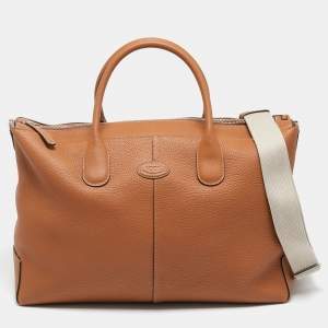 Tod's Brown Leather Large Di Duffle Bag 