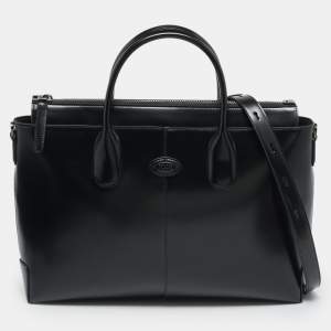 Pre Owned Tod's Di Bag Medium Black Leather Briefcase