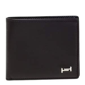 Tod's Dark Brown Leather Double T Bifold Wallet