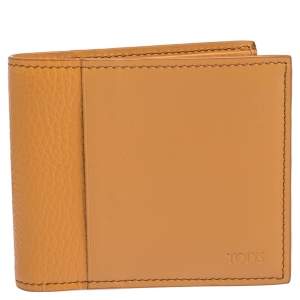 Tod's Orange Leather Bifold Wallet