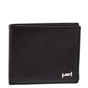 Tod's Dark Brown Leather Double T Bifold Wallet