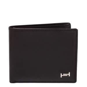 Tod's Dark Brown Leather Double T Bifold Wallet