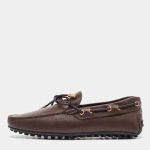 Tod's Brown Leather Lace Up Loafer Size 39.5