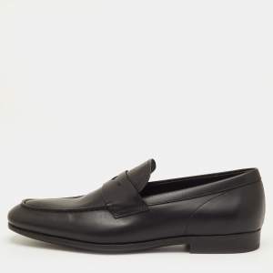 مملوكة مسبقًا Tod's Mocassino Size 41 Black Leather Slip On Loafers