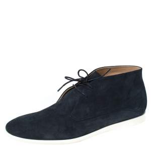 Tod's Blue Suede Lace Up Oxford Sneakers Size 44