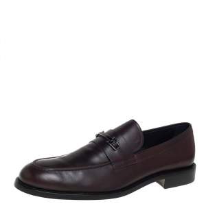 مملوكة مسبقًا Tod's Brown Leather Buckle Slip On Loafers Size 45.5