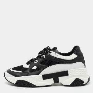 Tod's White/Black Leather Galleria Sneakers Size 43