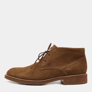Tod's Brown Nubuck Leather Chukka Ankle Boots Size 44