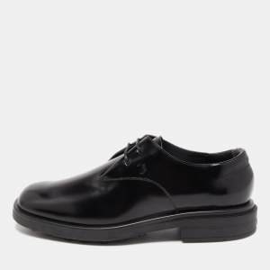 Tod's Black Leather Glazed Lace Up Derby Size 40
