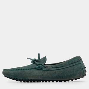 Tod's Green Suede Slip On Loafers Size 42.5
