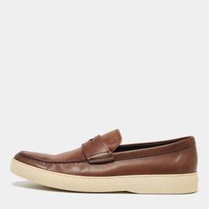 Tod's Brown Leather Slip On Loafers Size 41.5