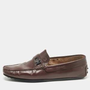 Tod's Brown Leather Slip On Loafers Size 43