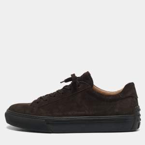 Tod's Brown Suede Lace Up Sneakers Size 42.5