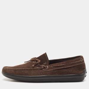 Tod's Dark Brown Suede Driver Loafers Size 41.5